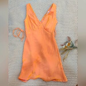 Peppermayo Vintage Slip Audrey Dress in Mango Shimmer Orange